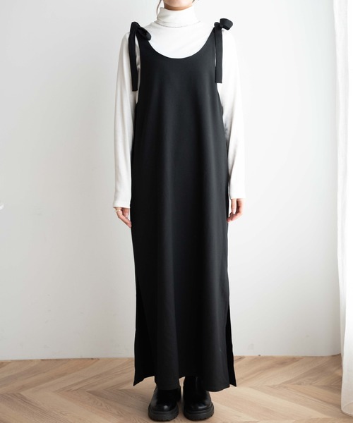 WEGO（ウィゴー）の「WEGO/ショルダーリボンキャミワンピース（ワンピース・レディース・その他1/ブラック・FREE）」の16枚目の写真