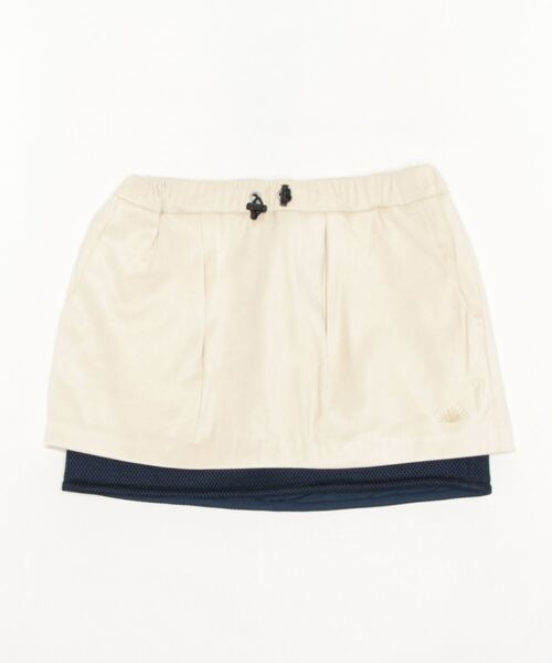 GIORDANO（ジョルダーノ）の「[ CALLEJERA ] SUEDE MESH LAYERD SKIRT（スカート・レディース・ネイビー/ホワイト・0/1/2）」の2枚目の写真