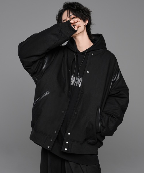 ADRER（アドラー）の「ADRER/アドラー/Premium Stadium jumper（スタジャン・メンズ・ブラック・M/L/S）」の4枚目の写真
