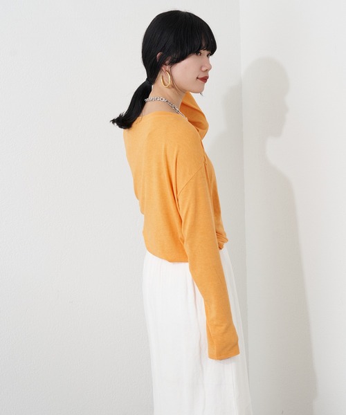 SHENERY（シーナリー）の「ルーズBIGロンTee（Tシャツ/カットソー・レディース・オレンジ/ホワイト・FREE）」の8枚目の写真