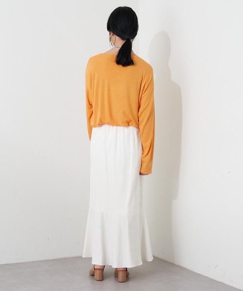 SHENERY（シーナリー）の「ルーズBIGロンTee（Tシャツ/カットソー・レディース・オレンジ/ホワイト・FREE）」の19枚目の写真