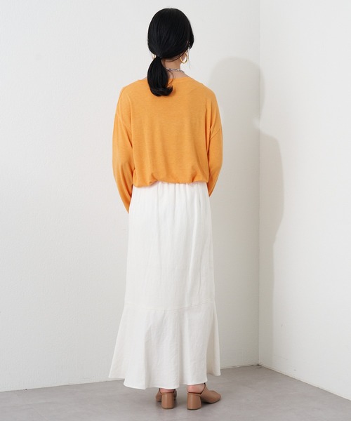 SHENERY（シーナリー）の「ルーズBIGロンTee（Tシャツ/カットソー・レディース・オレンジ/ホワイト・FREE）」の20枚目の写真