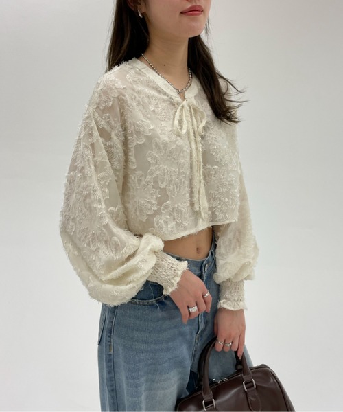 EPIMI E'PIMMY（エピミエピミー）の「ジャガードマルチブラウス（シャツ/ブラウス・レディース・アイボリー/ブラック・MEDIUM）」の6枚目の写真