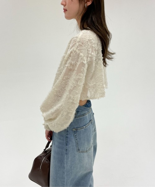 EPIMI E'PIMMY（エピミエピミー）の「ジャガードマルチブラウス（シャツ/ブラウス・レディース・アイボリー/ブラック・MEDIUM）」の4枚目の写真