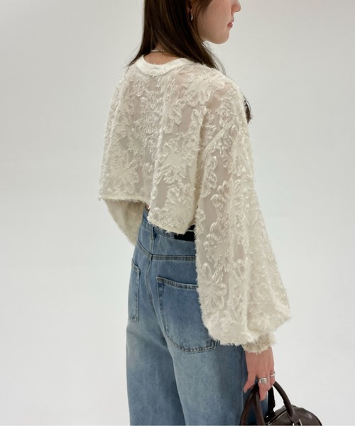 EPIMI E'PIMMY（エピミエピミー）の「ジャガードマルチブラウス（シャツ/ブラウス・レディース・アイボリー/ブラック・MEDIUM）」の5枚目の写真