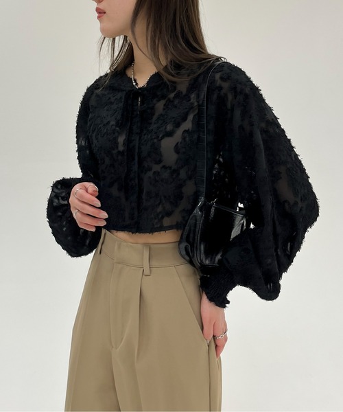 EPIMI E'PIMMY（エピミエピミー）の「ジャガードマルチブラウス（シャツ/ブラウス・レディース・アイボリー/ブラック・MEDIUM）」の12枚目の写真