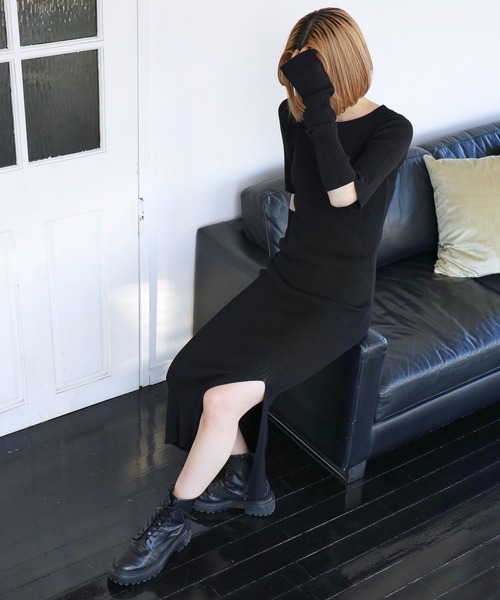 PBLIM（ページボーイリム）の「PAGEBOYLIM/アームウォーマーセットワンピース（ワンピース・レディース・ブラック/グリーン・FREE）」の2枚目の写真