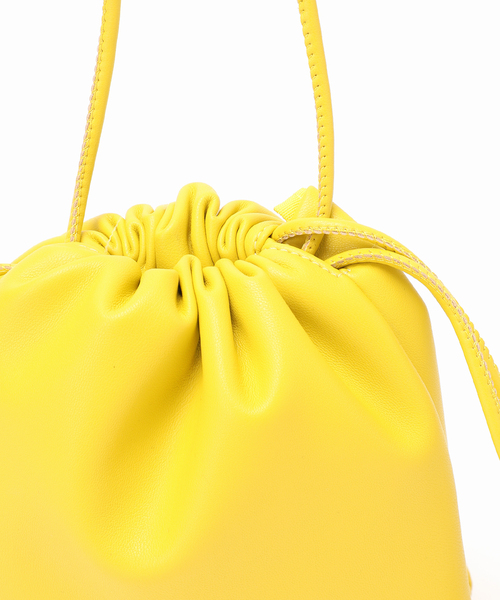 美品　ESLOW イエロー スローブ別注ドローストリングショルダーバッグ ESLOW/エスロー】SLOBE別注ドローストリングショルダーバッグ