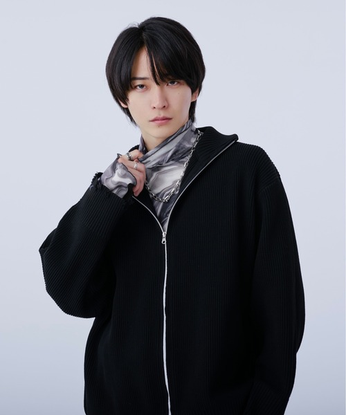 Ellno Loset(エルノロゼット)の「スポンディッシュダブルジップダメージカーディガン(カーディガン/ボレロ・メンズ・ブラック/アイボリー/ブルー/グリーン・MEDIUM/LARGE)」の15枚目の写真