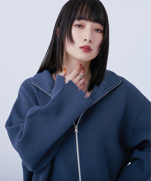 Ellno Loset(エルノロゼット)の「スポンディッシュダブルジップダメージカーディガン(カーディガン/ボレロ・メンズ・ブラック/アイボリー/ブルー/グリーン・MEDIUM/LARGE)」の12枚目の写真