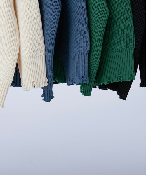 Ellno Loset(エルノロゼット)の「スポンディッシュダブルジップダメージカーディガン(カーディガン/ボレロ・メンズ・ブラック/アイボリー/ブルー/グリーン・MEDIUM/LARGE)」の20枚目の写真