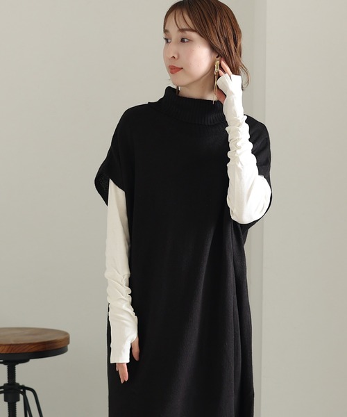 セール】Vネック指空きTシャツ 長袖（Tシャツ/カットソー）｜ElegChic