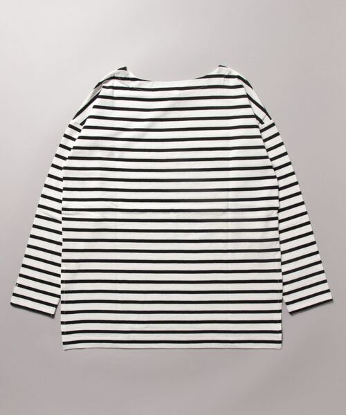 SOMETHING(サムシング)の「SOMETHING バスクシャツ/長袖ボーダーカットソー(Tシャツ/カットソー・レディース・グリーン/オレンジ/ブルー/ピンク/ブラック・FREE)」の6枚目の写真