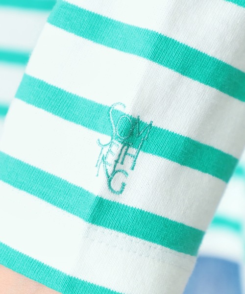 SOMETHING(サムシング)の「SOMETHING バスクシャツ/長袖ボーダーカットソー(Tシャツ/カットソー・レディース・グリーン/オレンジ/ブルー/ピンク/ブラック・FREE)」の11枚目の写真