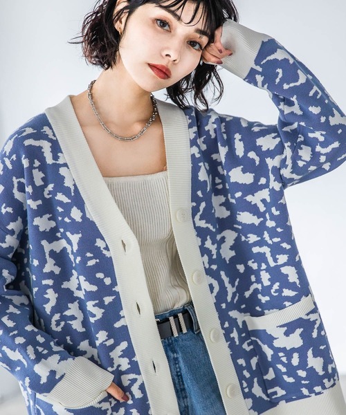 PAGEBOY(ページボーイ)の「WジャガードアソートVカーディガン(カーディガン/ボレロ・レディース・ブラック/ブラック系その他/ブルー系その他/オフホワイト・FREE)」の14枚目の写真