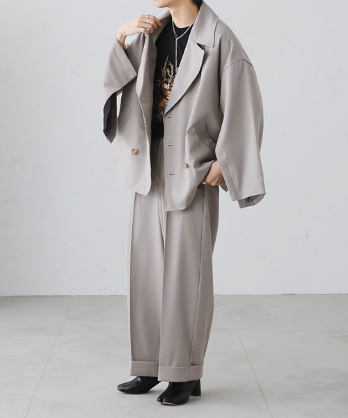 epnok（エプノック）の「ダブルテーラードスリーブスリットジャケット（テーラードジャケット・メンズ・ダークブラウン/チャコールグレー/グレー・SMALL/LARGE/MEDIUM）」の5枚目の写真