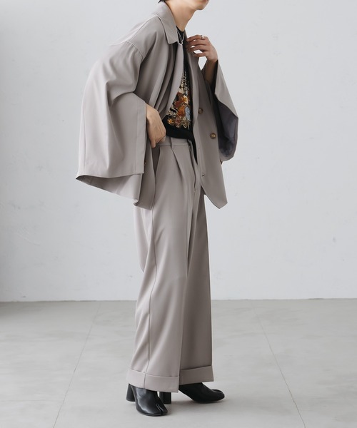 epnok（エプノック）の「ダブルテーラードスリーブスリットジャケット（テーラードジャケット・メンズ・ダークブラウン/チャコールグレー/グレー・SMALL/LARGE/MEDIUM）」の8枚目の写真