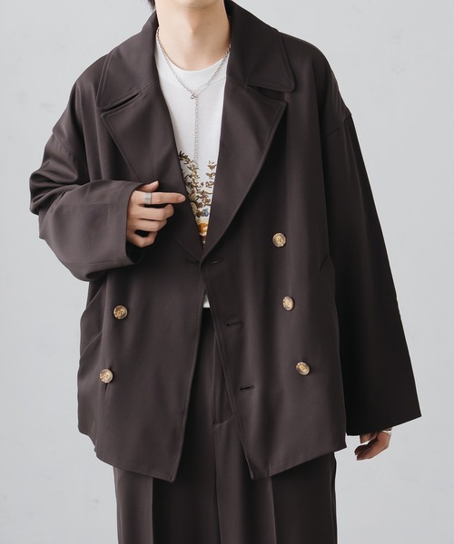 epnok（エプノック）の「ダブルテーラードスリーブスリットジャケット（テーラードジャケット・メンズ・ダークブラウン/チャコールグレー/グレー・SMALL/LARGE/MEDIUM）」の17枚目の写真