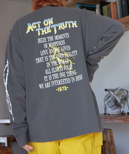 PBLIM（ページボーイリム）の「PAGEBOYLIM/ヘビーメタルロンT（Tシャツ/カットソー・レディース・オフホワイト/ネイビー/チャコールグレー・MEDIUM/LARGE）」の6枚目の写真