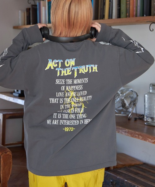 PBLIM（ページボーイリム）の「PAGEBOYLIM/ヘビーメタルロンT（Tシャツ/カットソー・レディース・オフホワイト/ネイビー/チャコールグレー・MEDIUM/LARGE）」の7枚目の写真