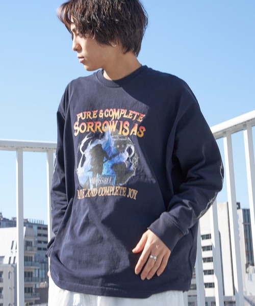 PBLIM（ページボーイリム）の「PAGEBOYLIM/ヘビーメタルロンT（Tシャツ/カットソー・レディース・オフホワイト/ネイビー/チャコールグレー・MEDIUM/LARGE）」の11枚目の写真