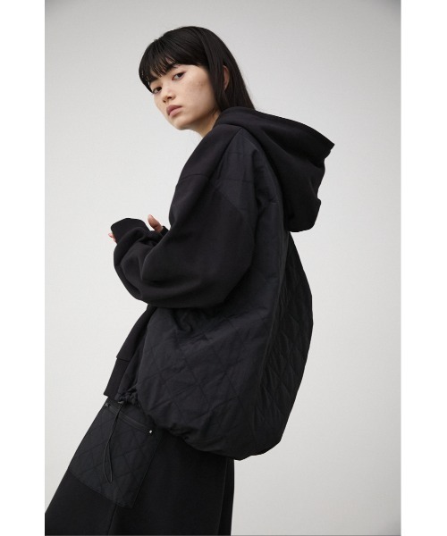 AZUL by moussy(アズールバイマウジー)の「QUILTED DETAIL HOODIE/キルティングディテールフーディ(パーカー・レディース・アイボリー/ライトカーキ/ブラック・MEDIUM/SMALL)」の14枚目の写真