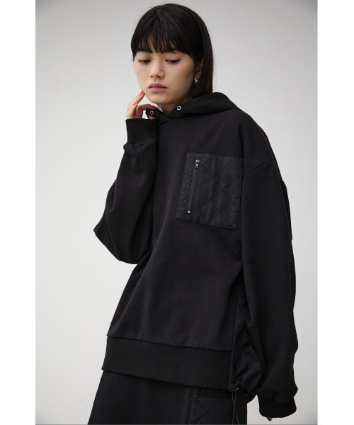 AZUL by moussy(アズールバイマウジー)の「QUILTED DETAIL HOODIE/キルティングディテールフーディ(パーカー・レディース・アイボリー/ライトカーキ/ブラック・MEDIUM/SMALL)」の15枚目の写真