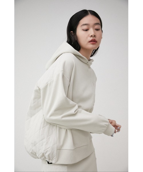 AZUL by moussy(アズールバイマウジー)の「QUILTED DETAIL HOODIE/キルティングディテールフーディ(パーカー・レディース・アイボリー/ライトカーキ/ブラック・MEDIUM/SMALL)」の5枚目の写真