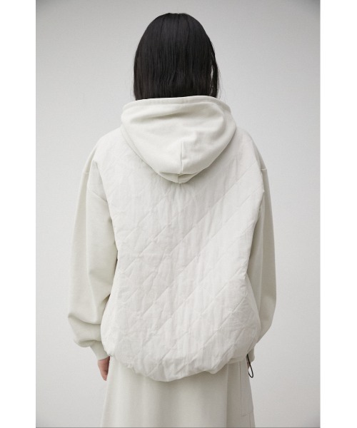 AZUL by moussy(アズールバイマウジー)の「QUILTED DETAIL HOODIE/キルティングディテールフーディ(パーカー・レディース・アイボリー/ライトカーキ/ブラック・MEDIUM/SMALL)」の10枚目の写真
