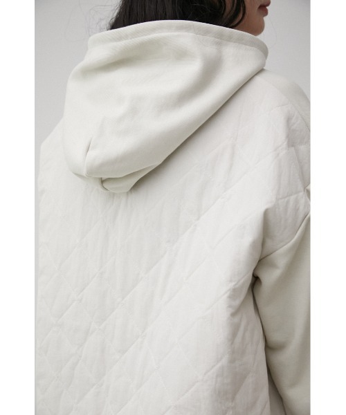 AZUL by moussy(アズールバイマウジー)の「QUILTED DETAIL HOODIE/キルティングディテールフーディ(パーカー・レディース・アイボリー/ライトカーキ/ブラック・MEDIUM/SMALL)」の11枚目の写真