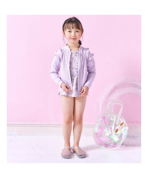 apres les cours（アプレレクール）の「肩フリルラッシュガード_UVカット（ラッシュガード・キッズ・イエロー/ラベンダー・110/140/120/130/90/80/100）」の10枚目の写真