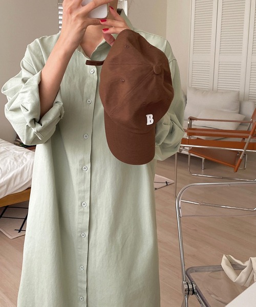 fd style（エフディ スタイル）の「ロング ソフト デニムシャツ ワンピース（シャツワンピース・レディース・Beige/Kelly/PINK/Cream・FREE）」の19枚目の写真