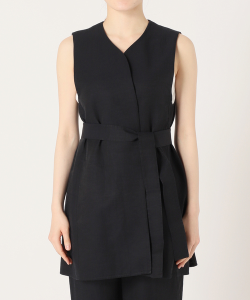 VERMEIL par iena（ヴェルメイユパーイエナ）の「キュプラコットンリネンフレアジレ（ベスト・レディース・ブラック/ベージュ・FREE）」の16枚目の写真