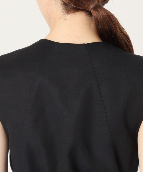 VERMEIL par iena（ヴェルメイユパーイエナ）の「キュプラコットンリネンフレアジレ（ベスト・レディース・ブラック/ベージュ・FREE）」の11枚目の写真