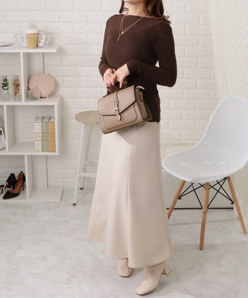 Lace Ladies(レースレディース)の「ボートネックリブニットプルオーバー(Tシャツ/カットソー・レディース・アイボリー/ブラック/グレー/ホワイト/ブラウン・FREE)」の18枚目の写真