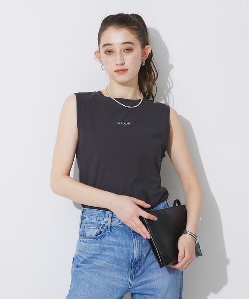 Rouge vif Anna（ルージュヴィフアンナ）の「ヴィンテージライクロゴノースリーブ（Tシャツ/カットソー・レディース・ホワイト/チャコールグレー・フリー）」の10枚目の写真