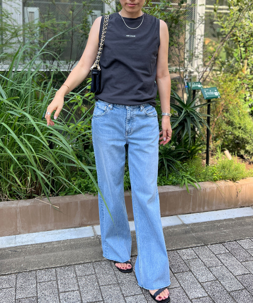 Rouge vif Anna（ルージュヴィフアンナ）の「ヴィンテージライクロゴノースリーブ（Tシャツ/カットソー・レディース・ホワイト/チャコールグレー・フリー）」の13枚目の写真