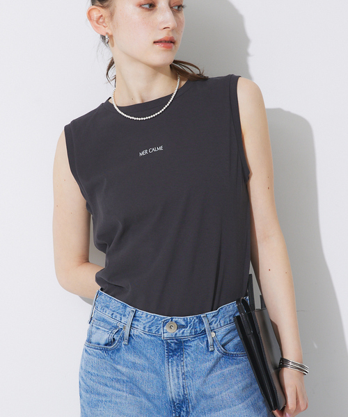 Rouge vif Anna（ルージュヴィフアンナ）の「ヴィンテージライクロゴノースリーブ（Tシャツ/カットソー・レディース・ホワイト/チャコールグレー・フリー）」の14枚目の写真