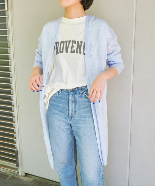 B.C STOCK（ベーセーストック）の「レビータ ロングカーディガン（カーディガン/ボレロ・レディース・ブルー系その他/ネイビー/ブラウン/ホワイト・FREE）」の4枚目の写真
