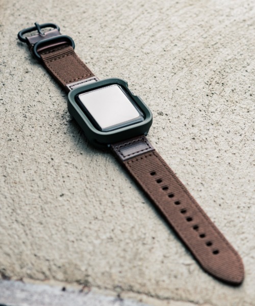 zandy(ズィーアンドワイ)の「zandy/ズィー・アンド・ワイ Apple Watch【レザー&ナイロンバンド】 アップルウォッチバンド キャンバス ナイロンベルト //// leather9(デジタル腕時計・メンズ・ホワイト/ブラウン/カーキ/ブラック・S/M)」の1枚目の写真