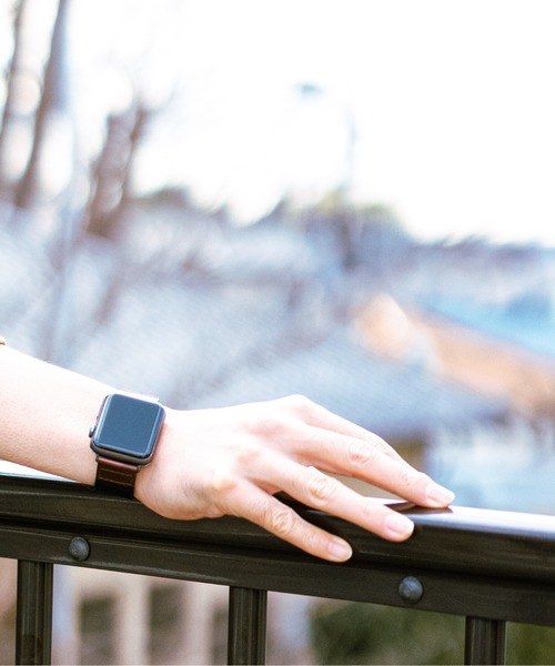 zandy(ズィーアンドワイ)の「zandy/ズィー・アンド・ワイ Apple Watch【レザー&ナイロンバンド】 アップルウォッチバンド キャンバス ナイロンベルト //// leather9(デジタル腕時計・メンズ・ホワイト/ブラウン/カーキ/ブラック・S/M)」の5枚目の写真