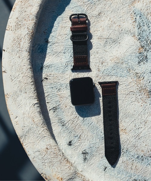 zandy(ズィーアンドワイ)の「zandy/ズィー・アンド・ワイ Apple Watch【レザー&ナイロンバンド】 アップルウォッチバンド キャンバス ナイロンベルト //// leather9(デジタル腕時計・メンズ・ホワイト/ブラウン/カーキ/ブラック・S/M)」の10枚目の写真