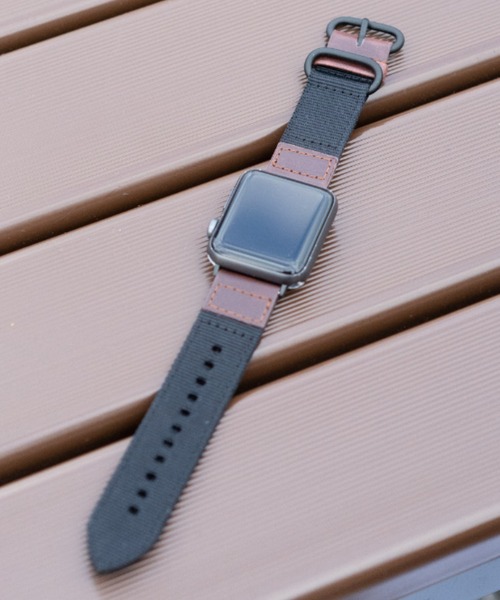 zandy(ズィーアンドワイ)の「zandy/ズィー・アンド・ワイ Apple Watch【レザー&ナイロンバンド】 アップルウォッチバンド キャンバス ナイロンベルト //// leather9(デジタル腕時計・メンズ・ホワイト/ブラウン/カーキ/ブラック・S/M)」の16枚目の写真