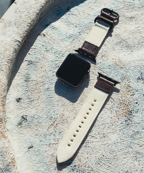 zandy(ズィーアンドワイ)の「zandy/ズィー・アンド・ワイ Apple Watch【レザー&ナイロンバンド】 アップルウォッチバンド キャンバス ナイロンベルト //// leather9(デジタル腕時計・メンズ・ホワイト/ブラウン/カーキ/ブラック・S/M)」の17枚目の写真