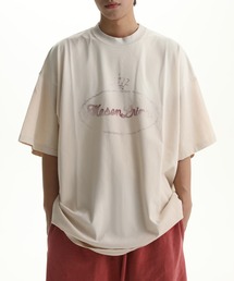 オーバーサイズ ヴィンテージ加工 グラデーション ロゴプリントTシャツ DT4098【MASONPRINCE】