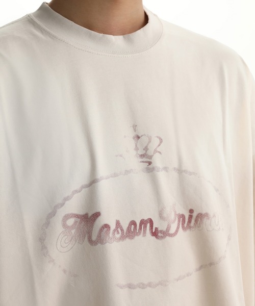 MASONPRINCE(メイソンプリンス)の「オーバーサイズ ヴィンテージ加工 グラデーション ロゴプリントTシャツ DT4098【MASONPRINCE】(Tシャツ/カットソー・メンズ・レッド/ホワイト・S/L/XL/M)」の6枚目の写真