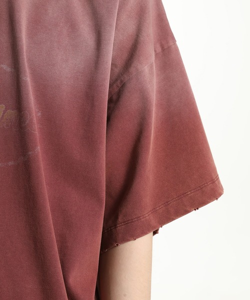 MASONPRINCE(メイソンプリンス)の「オーバーサイズ ヴィンテージ加工 グラデーション ロゴプリントTシャツ DT4098【MASONPRINCE】(Tシャツ/カットソー・メンズ・レッド/ホワイト・S/L/XL/M)」の10枚目の写真