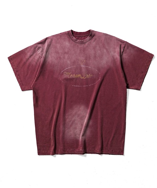 MASONPRINCE(メイソンプリンス)の「オーバーサイズ ヴィンテージ加工 グラデーション ロゴプリントTシャツ DT4098【MASONPRINCE】(Tシャツ/カットソー・メンズ・レッド/ホワイト・S/L/XL/M)」の11枚目の写真