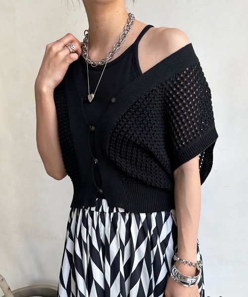 DouDou（ドゥドゥ）の「【WEB限定】カップ付アメスリ（タンクトップ・レディース・ブルー/オフホワイト/グレイッシュベージュ/ブラック・FREE）」の3枚目の写真