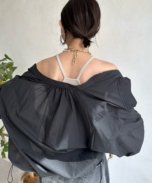 DouDou（ドゥドゥ）の「【WEB限定】カップ付アメスリ（タンクトップ・レディース・ブルー/オフホワイト/グレイッシュベージュ/ブラック・FREE）」の19枚目の写真